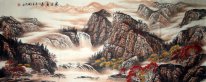 Mountains and waterfall - Chinese Painting