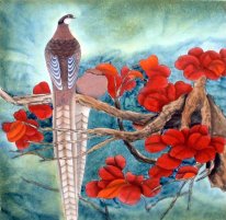 Birds & Red Leaves - Chinesische Malerei