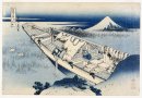 Vista De Fuji desde un barco en Ushibori 1837