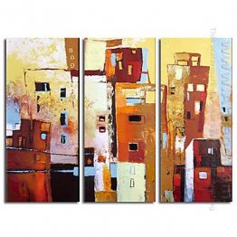 Hand-painted Abstract Oil Painting - Set of 3