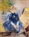 Niña con un azul Jersey 1886