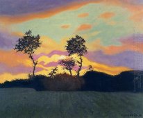 Landschap bij zonsondergang 1919