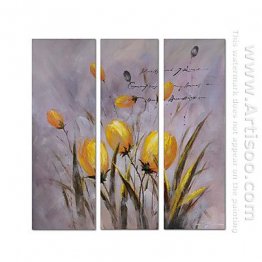 Hand-painted Floral Oil Painting - Set of 3