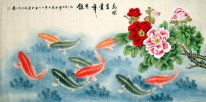 Fish & Peony - Pintura Chinesa