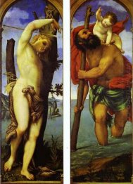 Wings Of A Triptych St Sebastian St Christopher 1531