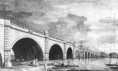 londres ponte de Westminster em reparação 1749