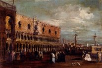 Venice, A View Of The Piazzetta Mencari Selatan Dengan Palazzo D