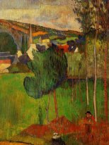 view of pont aven from lezaven 1888