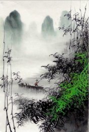 One boat on the river - Chinese Painting