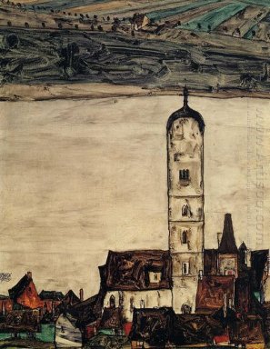 Kerk in stein op de donau 1913