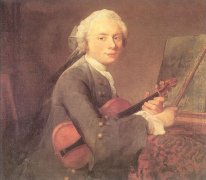 Jeune homme avec un violon (Portrait de Charles Théodose Godefro