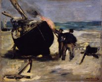 tarring the boat 1873