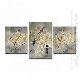 Hand-painted Abstract Oil Painting - Set of 3