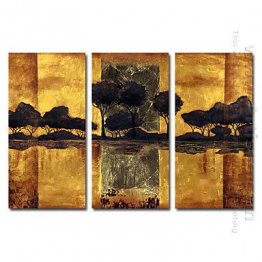 Hand-painted Oil Painting Landscape Oversized Wide - Set of 3