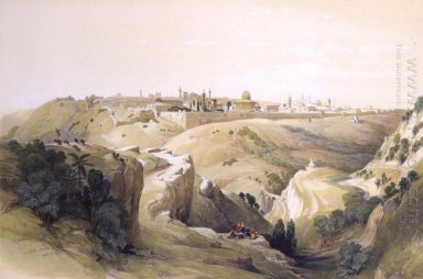 Jerusalem von der Straße, die zu Bethany