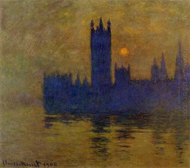 Britisches Parlament Sunset 02