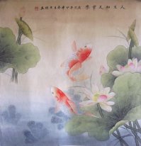 Fish & Lotus - pintura chinesa