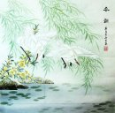 Aves y Willow - la pintura china