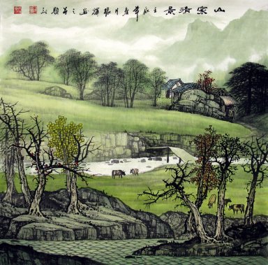 Un pequeño pueblo - la pintura china