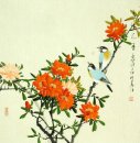 Pájaros y flores - Pintura china