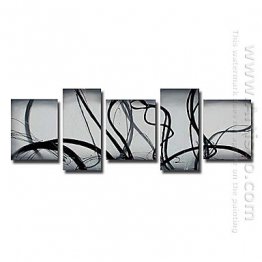 Hand-painted Abstract Oil Painting - Set of 5