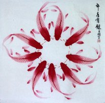 Peixes - pintura chinesa