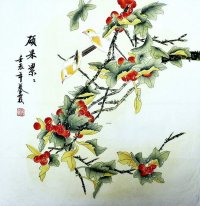 Fruits & Birds - Peinture chinoise