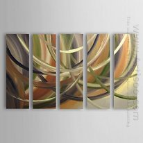 Hand-painted Abstract Oil Painting - Set of 5