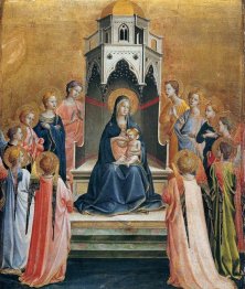 Virgin And Child Enthroned With Twelve Angels