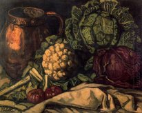 Still life with Red Cabbage, Copper, Cauliflower and Cabbage