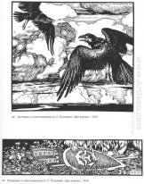 Illustration For The Poem Two Crow By Alexander Pushkin 1910