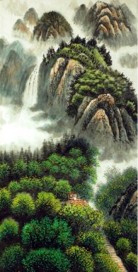 Lodge sur la hill.2 - Peinture chinoise