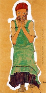 chica con delantal verde 1910