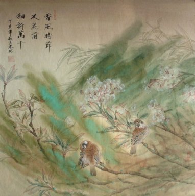 Oiseaux et fleurs - Peinture chinoise