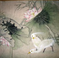 Lotus & Birds - Chinesische Malerei