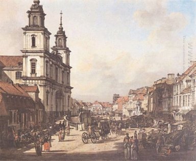 Vue de banlieue de Cracovie De Nowy ? 9Bwiat rue 1778