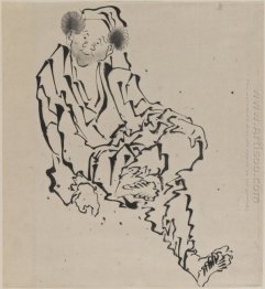 Drawing Of Man Seated With Left Leg Resting Over Right Knee