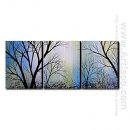 Tangan-Dicat Oil Painting Landscape Landscape - Set 3