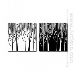 Hand-painted Abstract Oil Painting - Set of 2