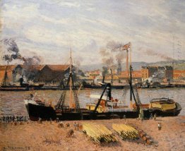 rouen port unloading wood 1898