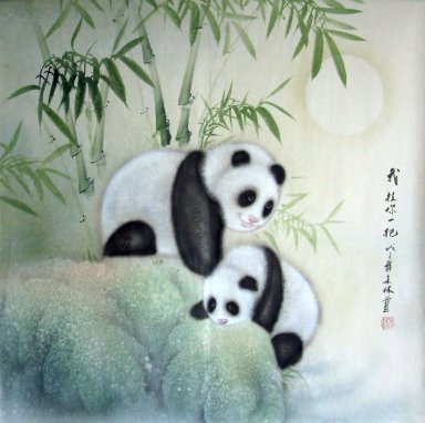 Panda&Bamboe - Chinees schilderij