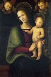 Madonna And Child With Two Cherubs