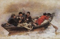 Cossacks In Boat Study To The Conquest Of Siberia By Yermak