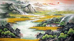 Mountains, river - Chinese Painting