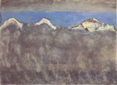 Eiger-Mönch et la Jungfrau dans Moonlight 1908 1