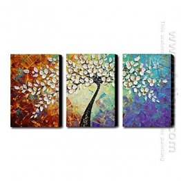 Hand Painted Oil Painting Abstract - Set of 3