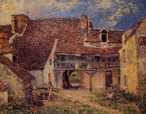 courtyard of a farm at saint mammes 1884