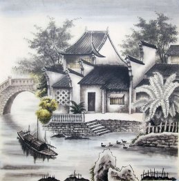 A small village - Chinese Painting