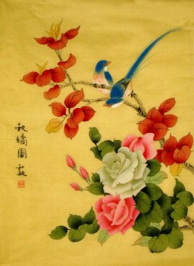 Brids & Flowers - Pintura Chinesa