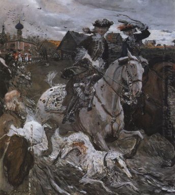 Peter II. und Prinzessin Elisabeth Petrowna Riding Um Hounds 190
